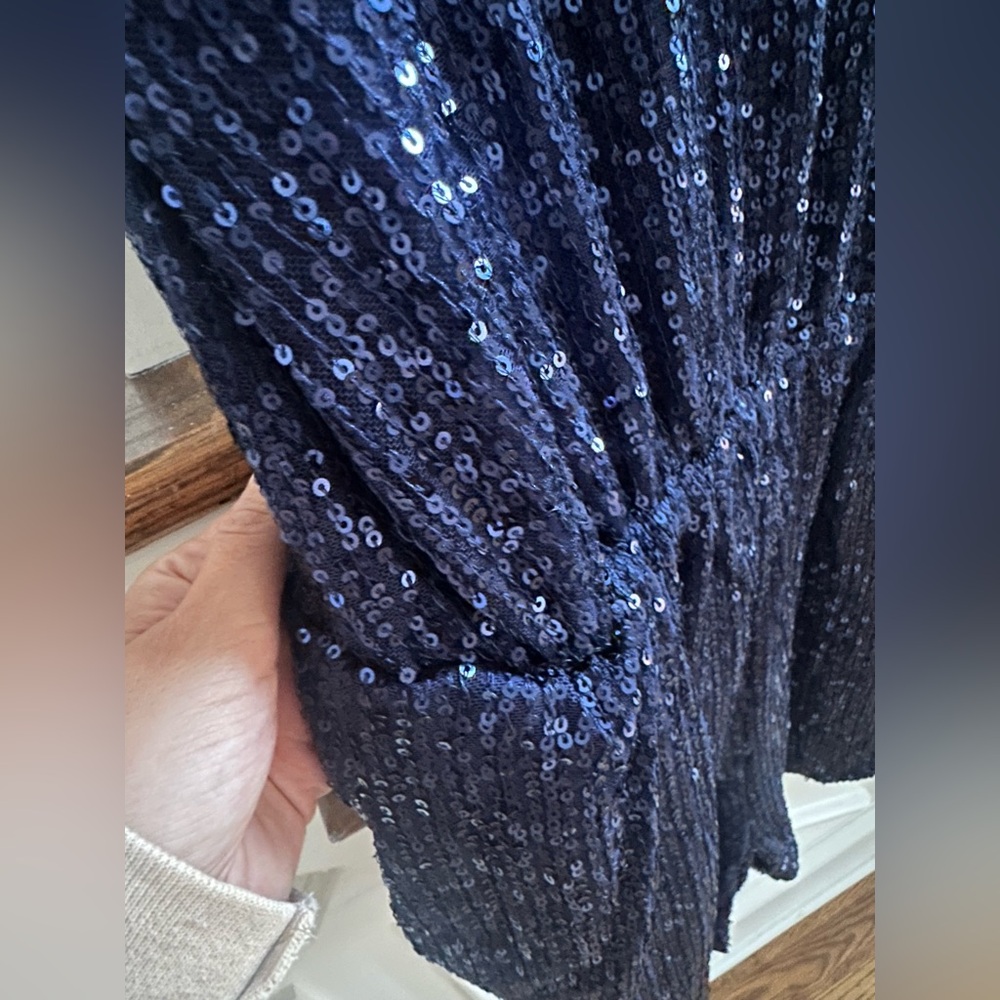 Navy blue sequin romper, size M - Picture 5 of 11